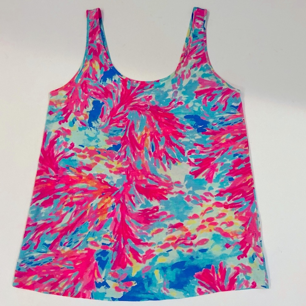 LILLY PULITZER, Kinsey Palm Beach Coral Print Tank, Size S, EUC - Picture 4 of 9